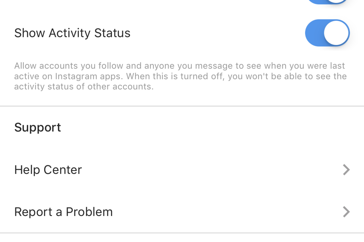 alt="Instagram Active Status Settings"