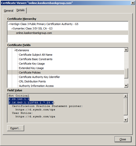 alt="OID 2.16.840.1.113733.1.7.23.6 ตามหลัง OID 2.23.140.1.1 _เกิด_ปัญหาการโชว์สถานะ EV ใน Chrome 57"