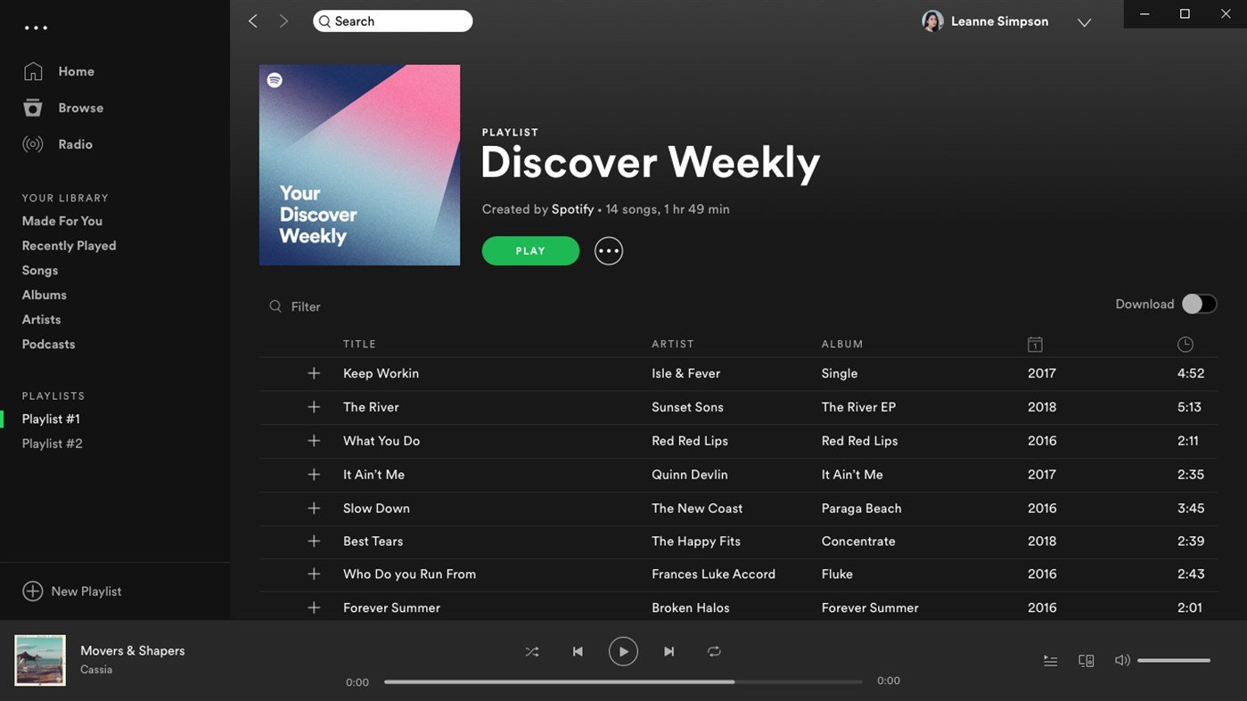 alt="ภาพแอพ Spotify desktop จาก Microsoft Store"