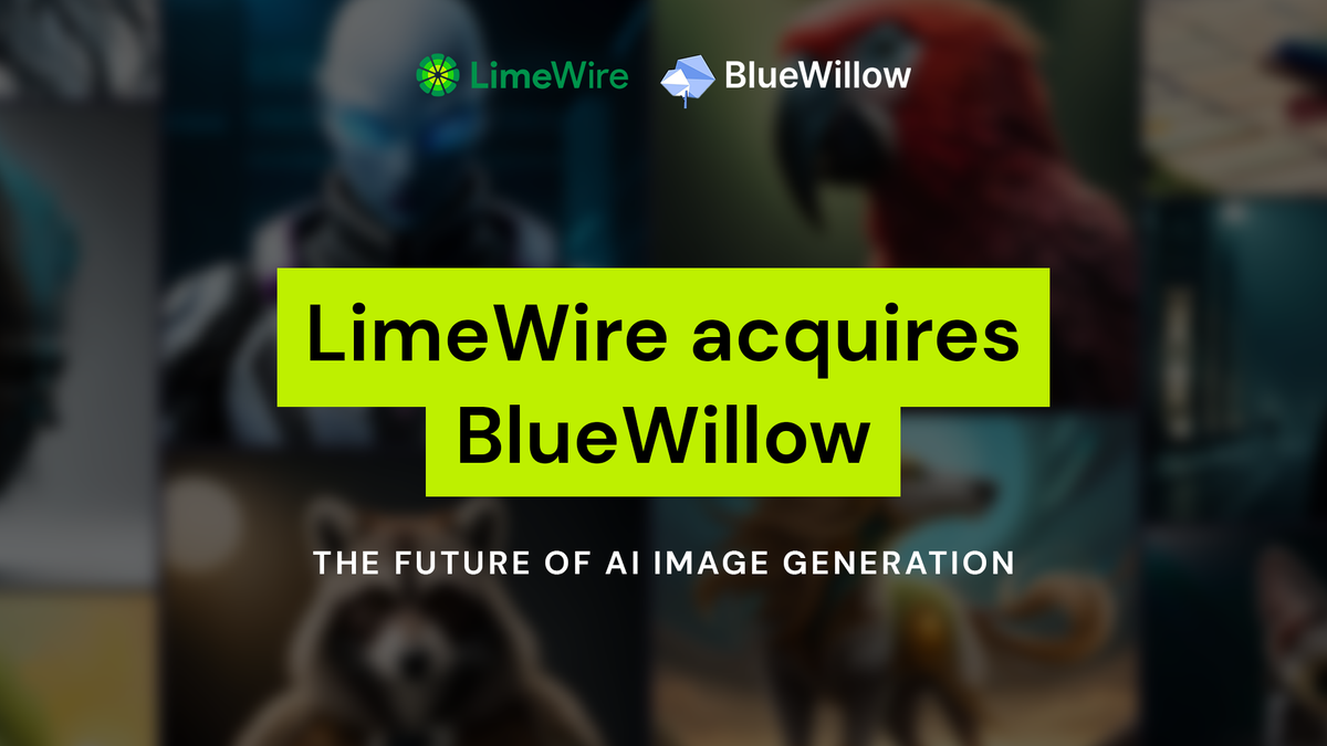 LimeWire อดีตแอปแชร์เพลง P2P ยอดนิยมเมื่อประมาณ 20 ปีที่แล้ว (ถ้าใครทัน) ซึ่งปัจจุบันมีเจ้าของกิจการใหม่และปรับแนวธุรกิจมาด้านการสร้างคอนเทนต์ ประกาศซื้อกิจการ BlueWillow แพลตฟอร์มสร้างรูปภาพด้วย AI แบบ Midjourney หรือ Stable Diffusion โดยดีลดังกล่าวไม่มีการเปิดเผยมูลค่า