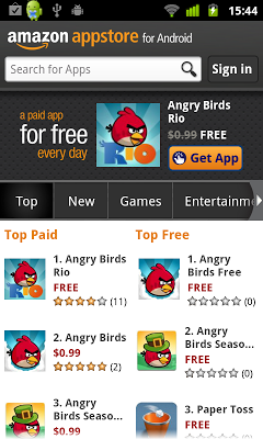 Amazon Appstore เปิดตัวแล้ว วันแรกแจก Angry Birds Rio ฟรี | Blognone