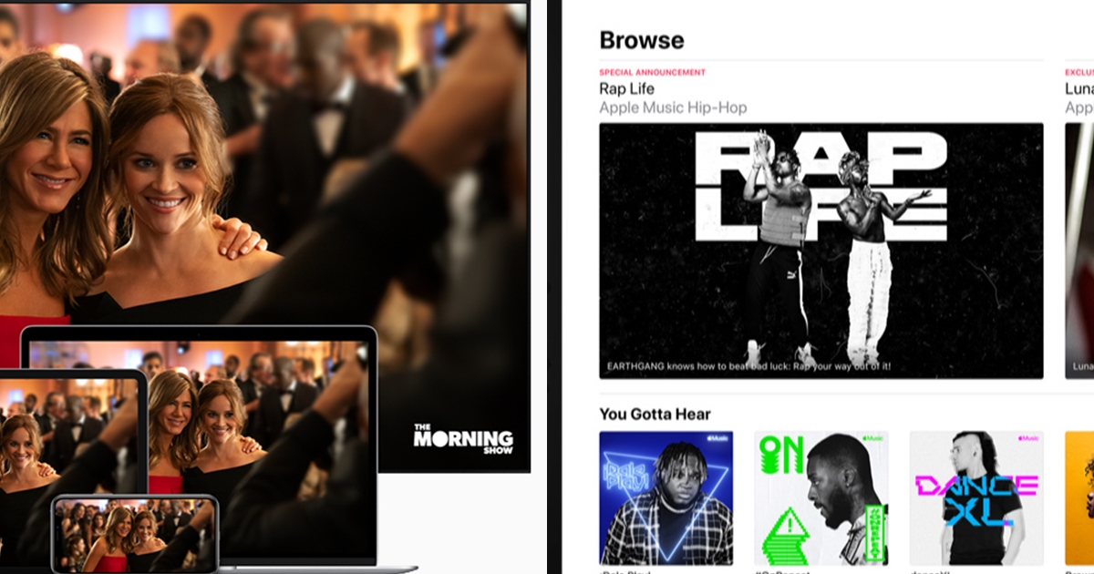 alt="Apple TV+ and Apple Music"