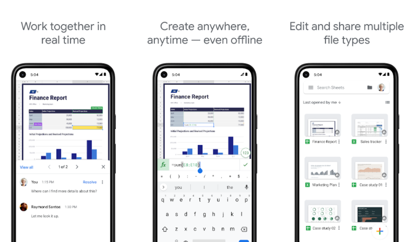 alt="Google Sheets"