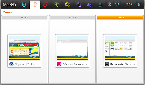 alt="แท็บ Zones ใน MeeGo"