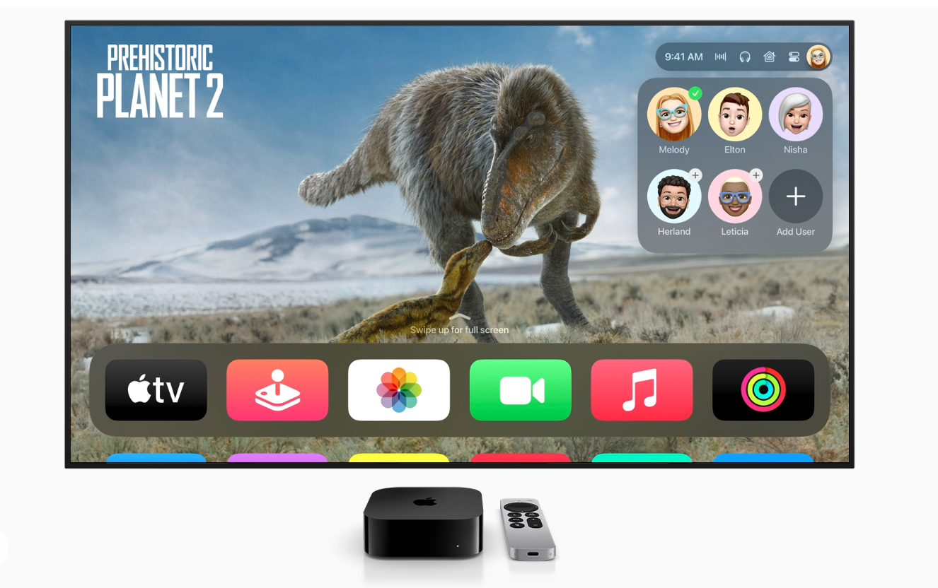 แอปเปิลประกาศอัปเดตซอฟต์แวร์ tvOS 17 เพิ่มฟังก์ชันอินเทอร์แอ็คทีฟได้มากกว่าเดิม โดยเพิ่ม FaceTime มาอยู่บน Apple TV ให้ผู้ใช้งานสนทนากับครอบครัวและบุคคลอื่นผ่าน TV ได้เป็นครั้งแรกแล้ว ในอนาคต Apple TV ยังเปิดรองรับการเชื่อมต่อ VPN จากแอปภายนอกได้แล้ว เปิดให้องค์กรหรือสถานศึกษาสามารถสร้างแอปสำหรับ Apple TV เพื่อให้ผู้ใช้สามารถเข้าถึงเนื้อหาบนเครือข่ายส่วนตัวของตนเองได้