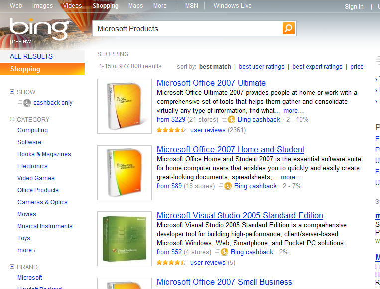 alt="Shopping Search Result from Bing (US)"