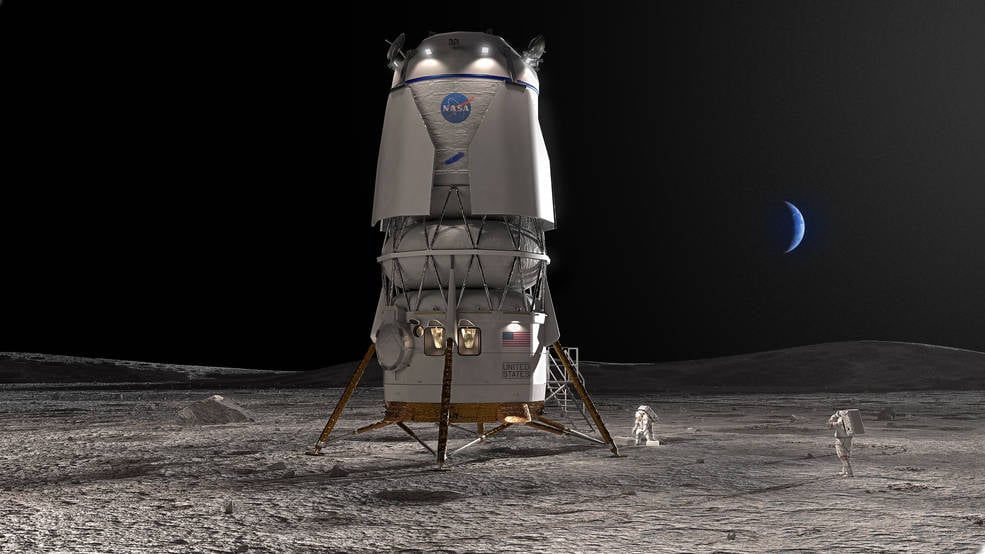 NASA ประกาศเลือกบริษัท Blue Origin ของ Jeff Bezos ผู้ก่อตั้ง Amazon เป็นผู้พัฒนายานอวกาศลงจอดดวงจันทร์ (Human Landing System หรือ HLS) ลำใหม่ในภารกิจ Artemis V ที่มีกำหนดไปดวงจันทร์ปี 2029