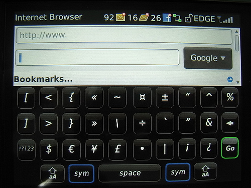 alt="BlackBerry Storm - Browser"