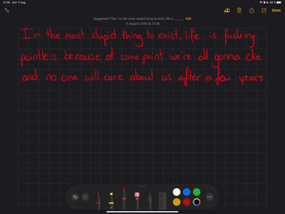 alt="Notes in iOS 13 Beta"